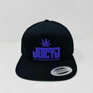 Juicy J Hat Cap Snapback Black Purple Hip Hop Rap Adjustable Y2K